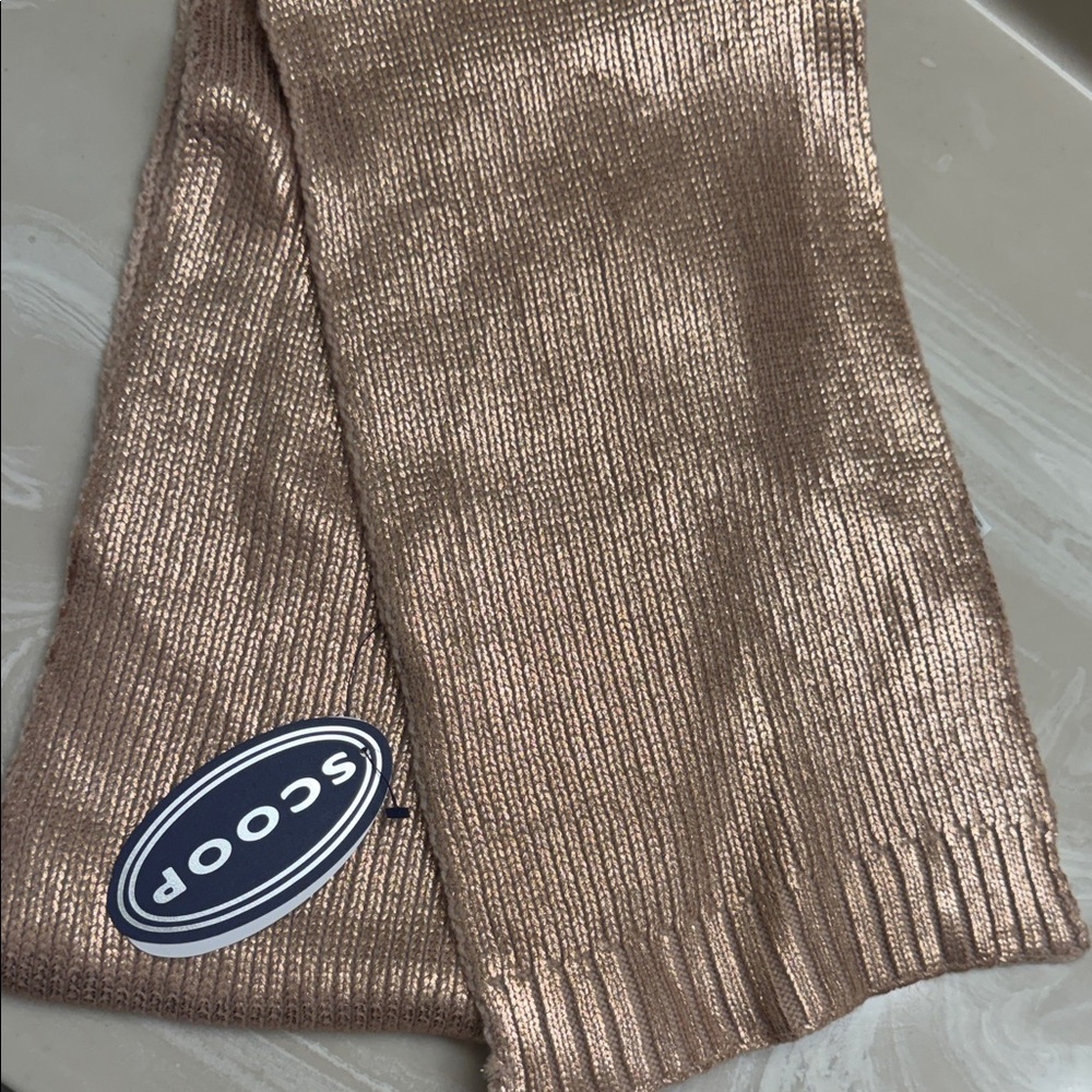 NWT Scoop Metallic Rose Gold Scarf